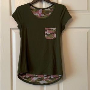 Green and Camo T-shirt.